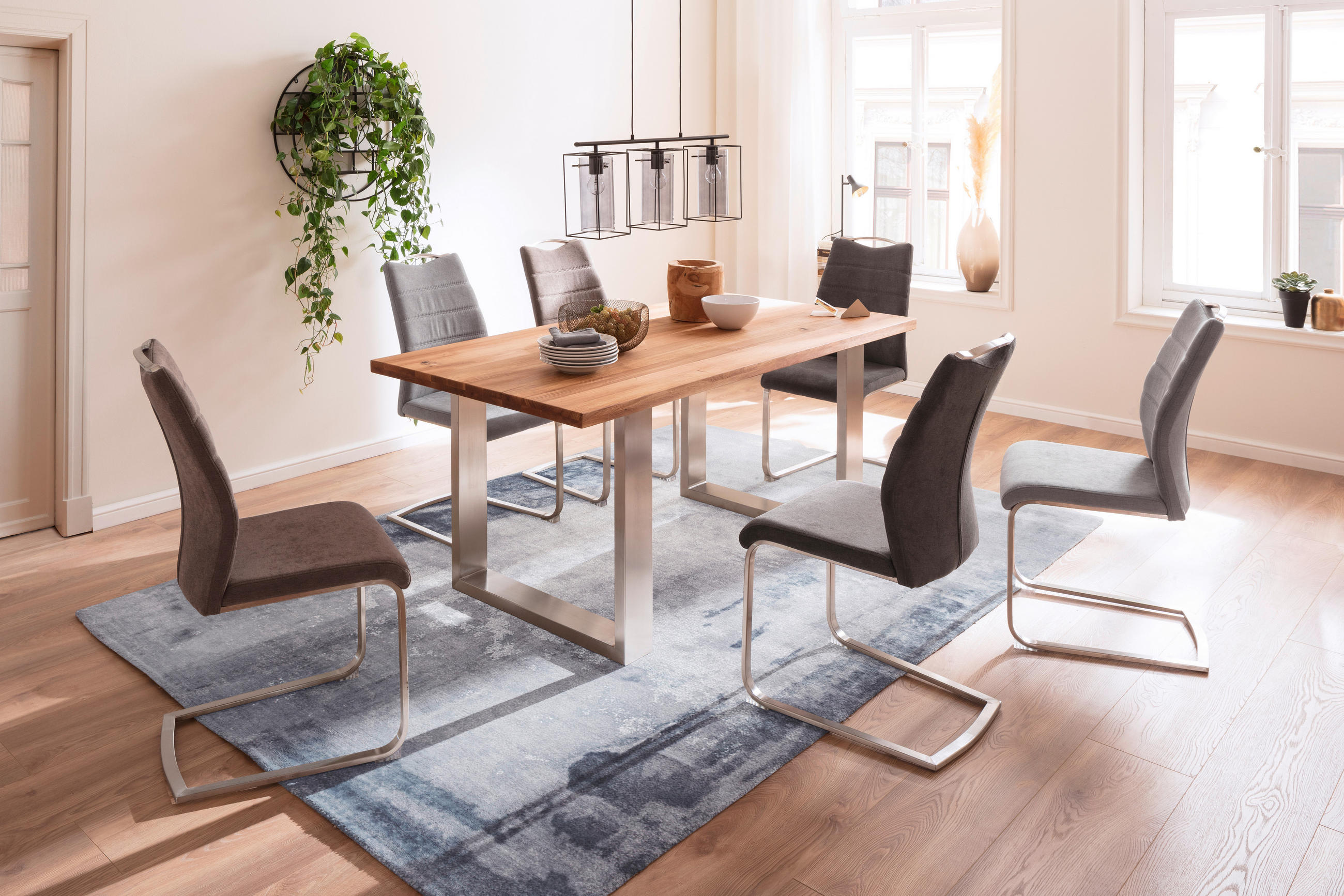 MATBORD i trä, metall 180/90/77 cm   - stålfärgad, Design, metall/trä (180/90/77cm) - Livetastic