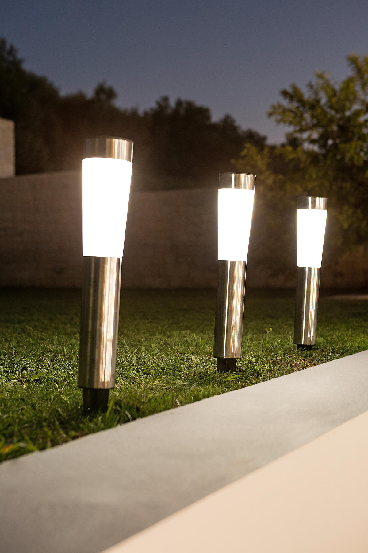 SADA SOLÁRNÍCH SVÍTIDEL 3 ks, 7,8/56 cm - Basics, kov/plast (7,8/56cm) - Ambia Garden