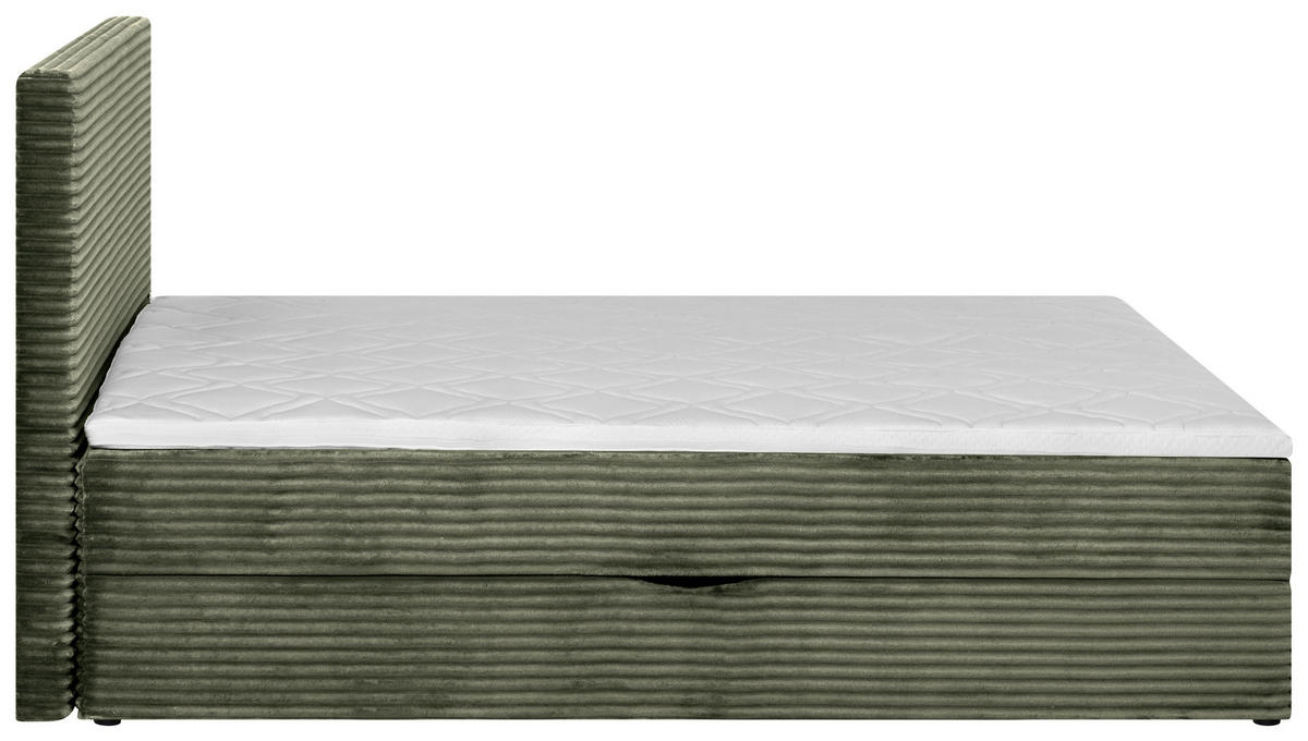 BOXBETT 140/200 cm  in Olivgrün  - Schwarz/Olivgrün, Trend, Kunststoff/Textil (140/200cm) - Boxxx