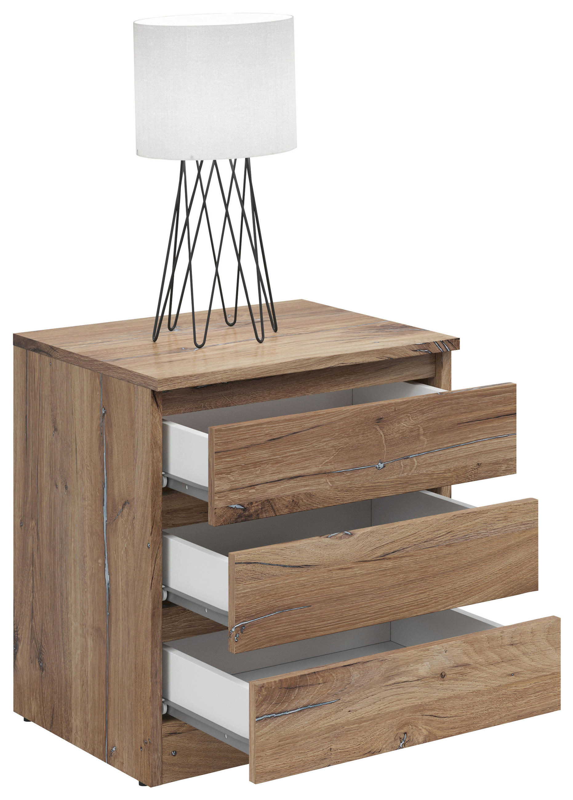 NACHTSCHRANK 45/52/42 cm  - Eiche dunkel/Eichefarben, KONVENTIONELL, Holzwerkstoff (45/52/42cm)