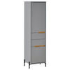 HOCHSCHRANK 40/155/35 cm  - Eichefarben/Hellgrau, Basics, Holzwerkstoff/Metall (40/155/35cm) - MID.YOU