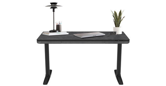 SCHREIBTISCH höhenverstellbar  - Schwarz, Design, Holzwerkstoff/Kunststoff (140/70/73-118cm) - Novel