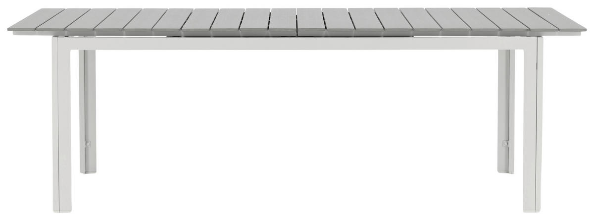 GARTENTISCH Metall Grau, Weiß rechteckig  - Weiß/Grau, KONVENTIONELL, Metall (229/100/75cm) - Gardenson