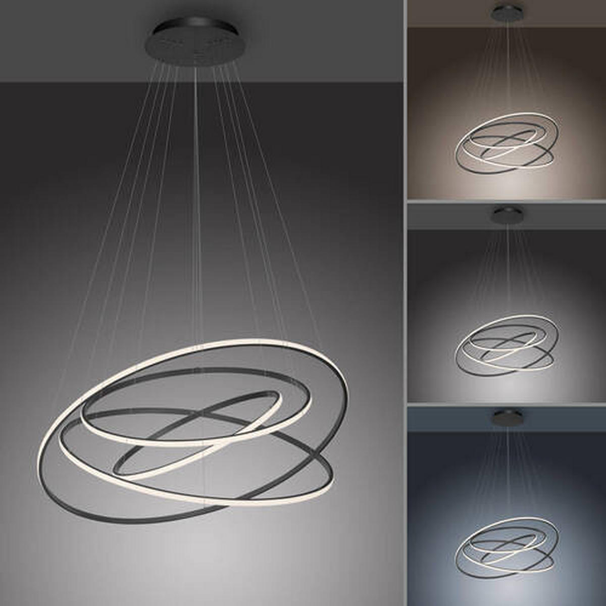 LED-PENDELLEUCHTE 109/109/300 cm  - Design, Kunststoff/Metall (109/109/300cm) - Paul Neuhaus