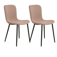 STUHL-SET 2 Stück  in Bouclé  - Beige/Schwarz, MODERN, Textil/Metall (44/81/52cm) - MID.YOU