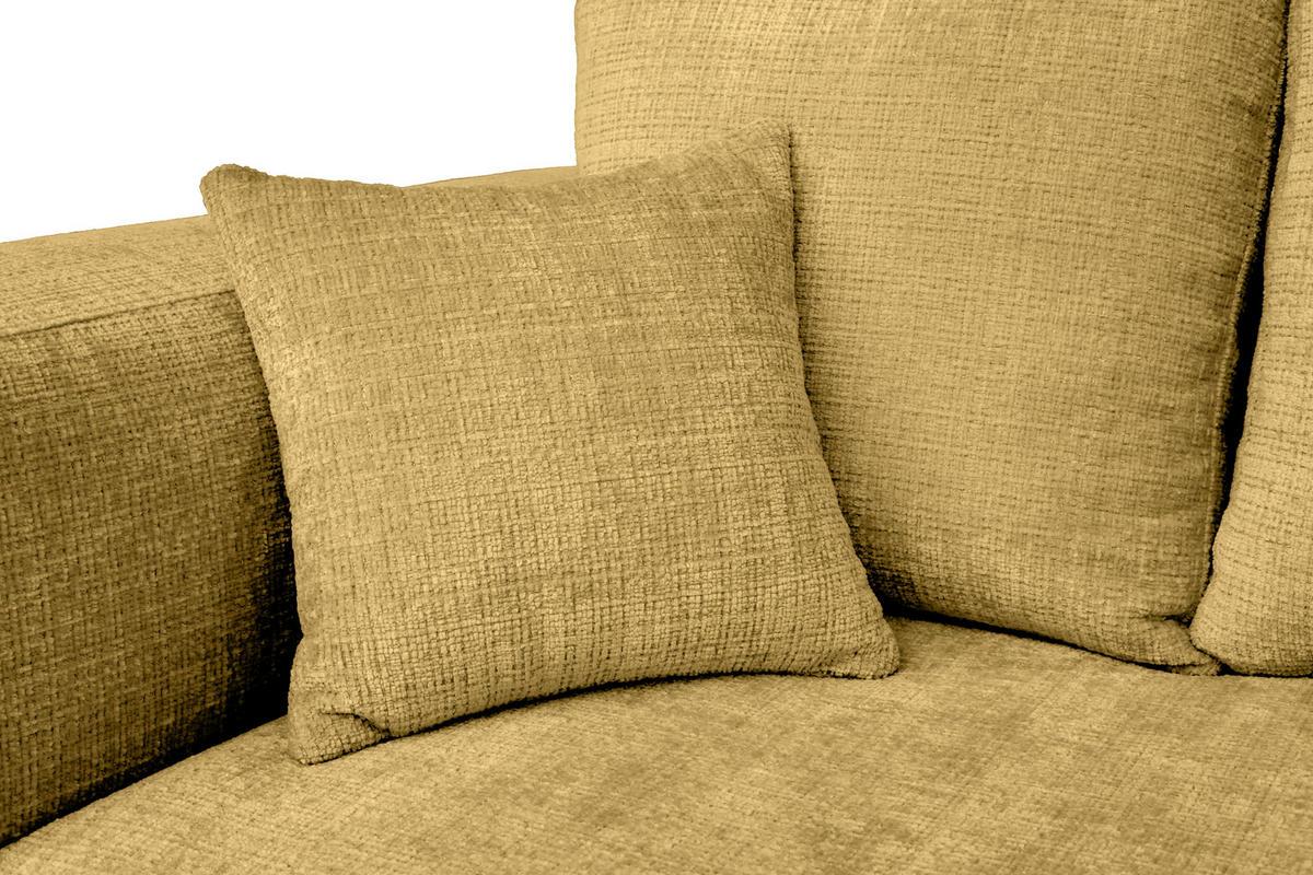 ECKSOFA Goldfarben Chenille Zierkissen, Rückenkissen, Rücken echt  - Goldfarben/Schwarz, MODERN, Kunststoff/Textil (276/188cm) - Milino