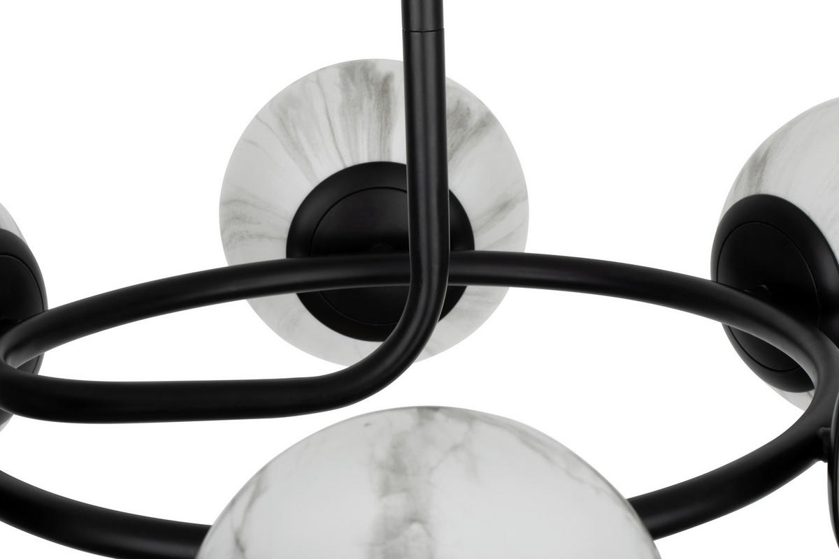 DECKENLEUCHTE Sirius 67/44 cm  - Schwarz/Weiß, Design, Glas (67/44cm) - Dieter Knoll
