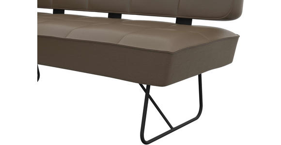 ECKBANK 227/165 cm  in Grau  - Schwarz/Grau, Design, Leder/Metall (227/165cm) - Moderano