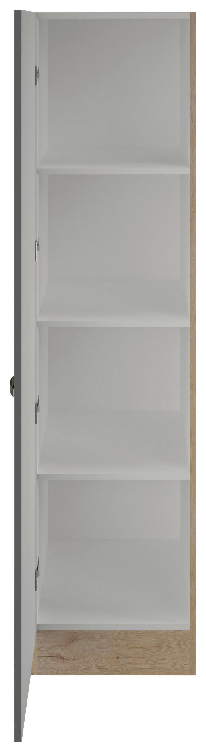 GESCHIRRSCHRANK 50/200/57 cm  in Dunkelgrau, Eiche San Remo  - Edelstahlfarben/Dunkelgrau, MODERN, Holzwerkstoff/Metall (50/200/57cm) - FlexWell