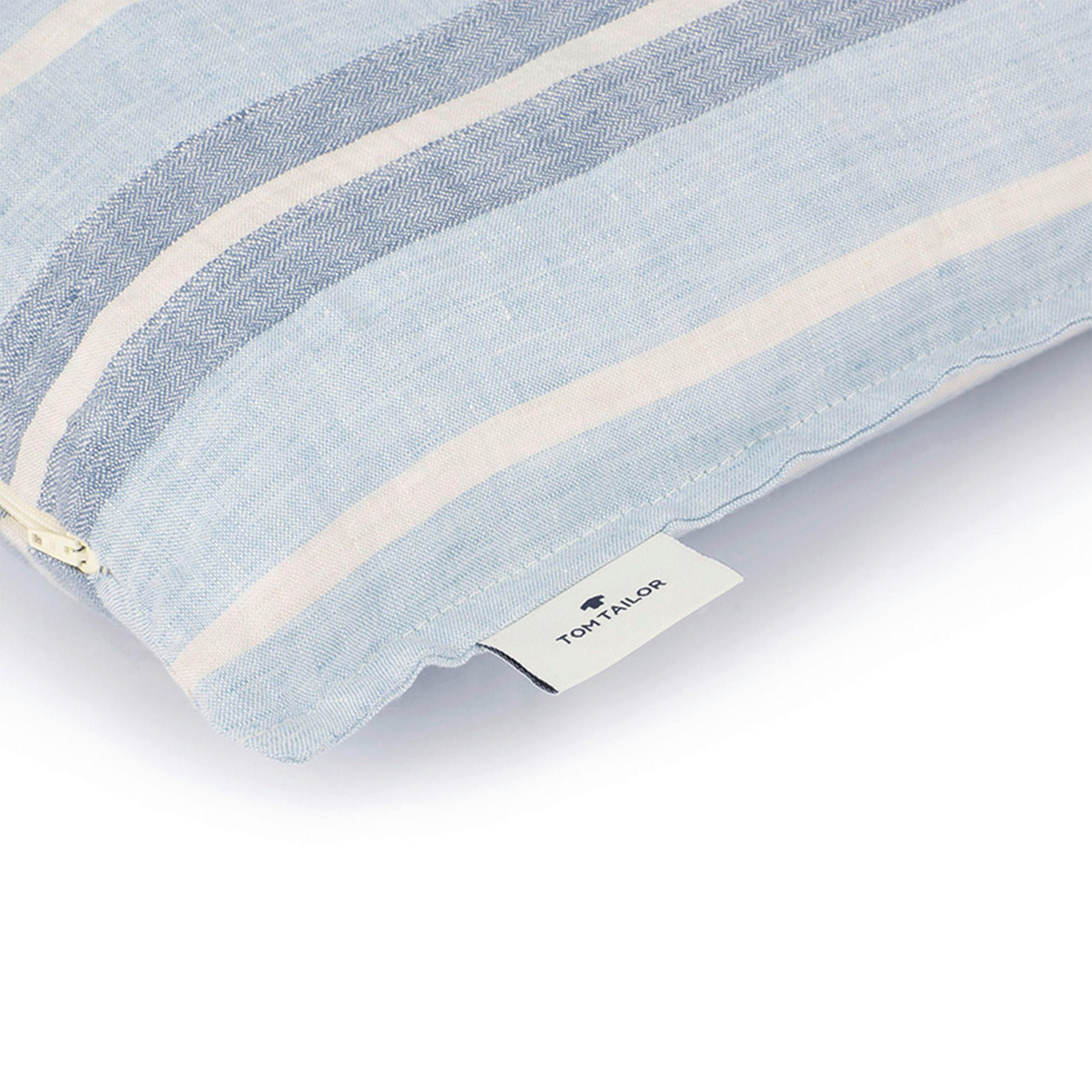KUDDFODRAL Linen 40/40 cm  - ljusblå/naturfärgad, Klassisk, textil (40/40cm) - Tom Tailor