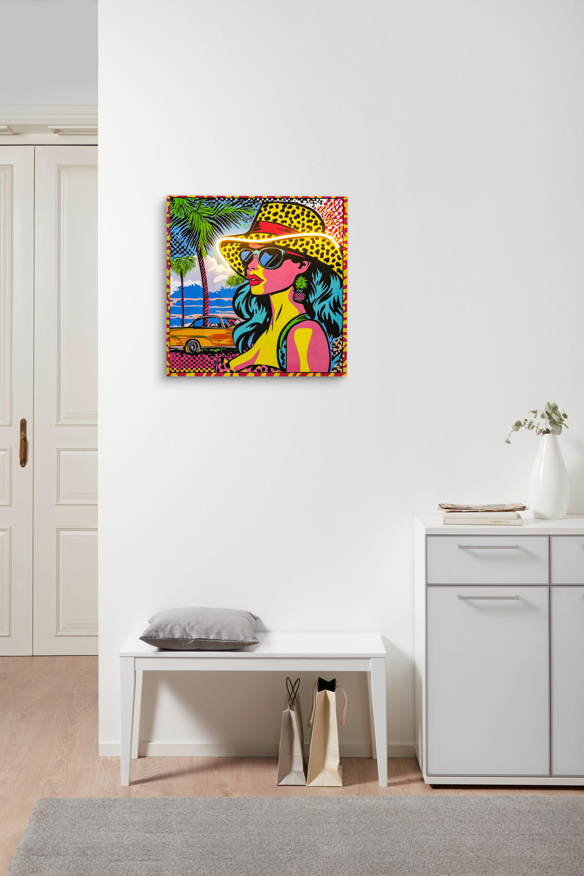 KUNSTDRUCK Frauen Multicolor 55/55 cm  - Multicolor, Trend, Holz/Holzwerkstoff (55/55cm) - Monee