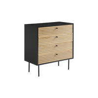 KOMMODE  in 80/85/40 cm  - Eichefarben/Schwarz, Design, Holz/Holzwerkstoff (80/85/40cm) - Livetastic