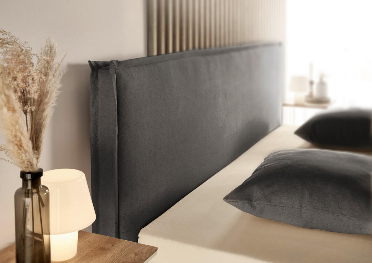 POLSTERBETT ELOS gepolstertes Kopfteil 140/200 cm  in Grau  - Anthrazit/Grau, Design, Textil (140/200cm) - Musterring