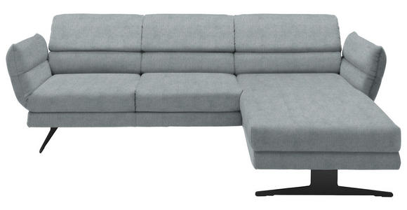 ECKSOFA  in Flachgewebe Hellblau  279-327/176-217 cm  - Schwarz/Hellblau, Design, Textil/Metall (279-327/176-217cm) - Dieter Knoll