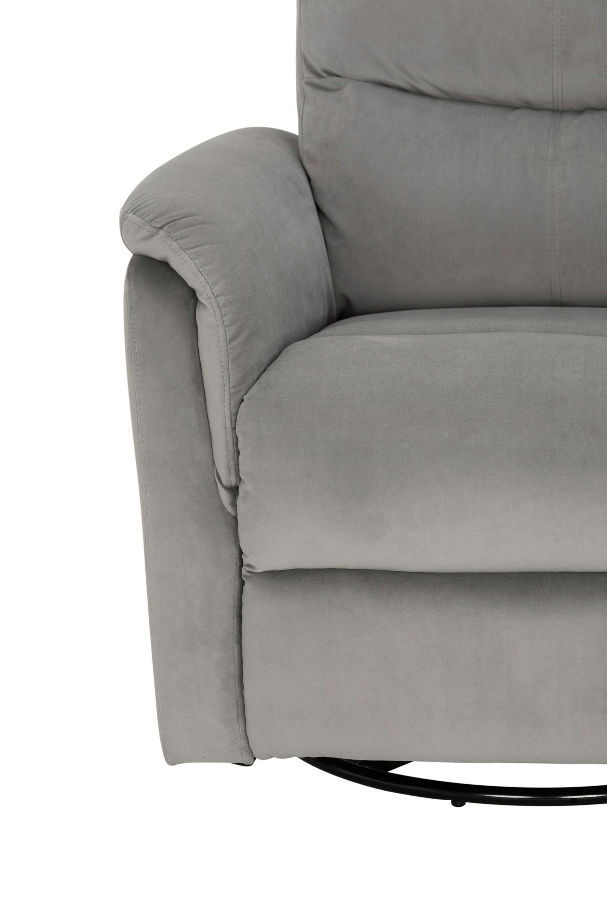 FERNSEHSESSEL  mit Samt Grau  - Schwarz/Grau, KONVENTIONELL, Textil/Metall (80/104-85/101-167cm) - MID.YOU