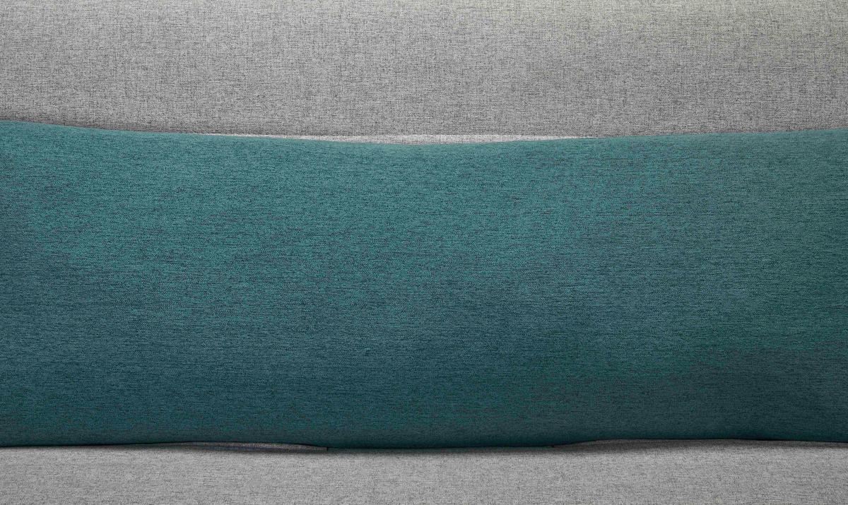 SCHLAFSOFA Webstoff Grau  - Blau/Naturfarben, MODERN, Holz/Kunststoff (125/84/91cm) - Livetastic