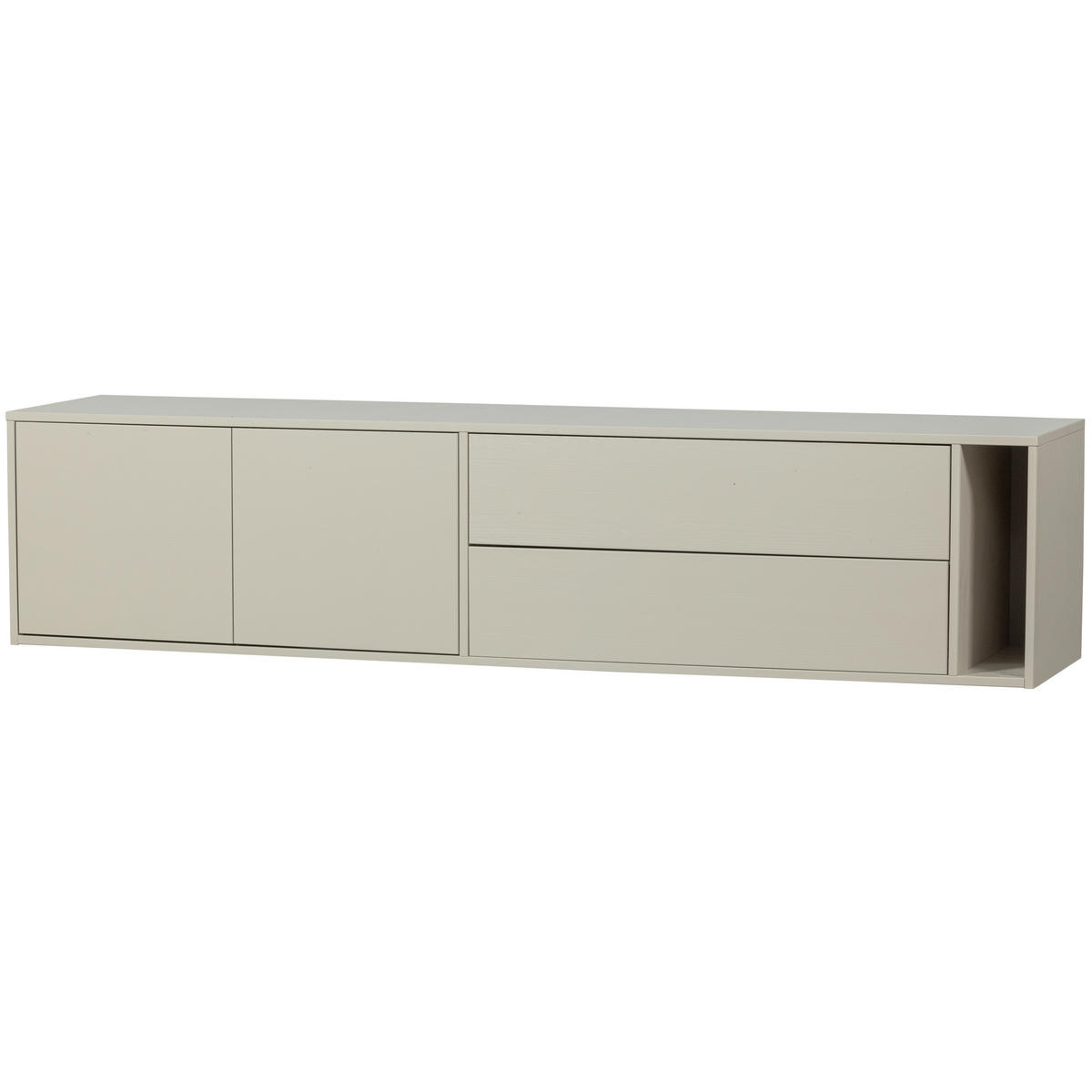 LOWBOARD Settle down 200/45/44 cm 2 Schublade(n) stehend  - Grau, Design, Holz (200/45/44cm) - Livetastic