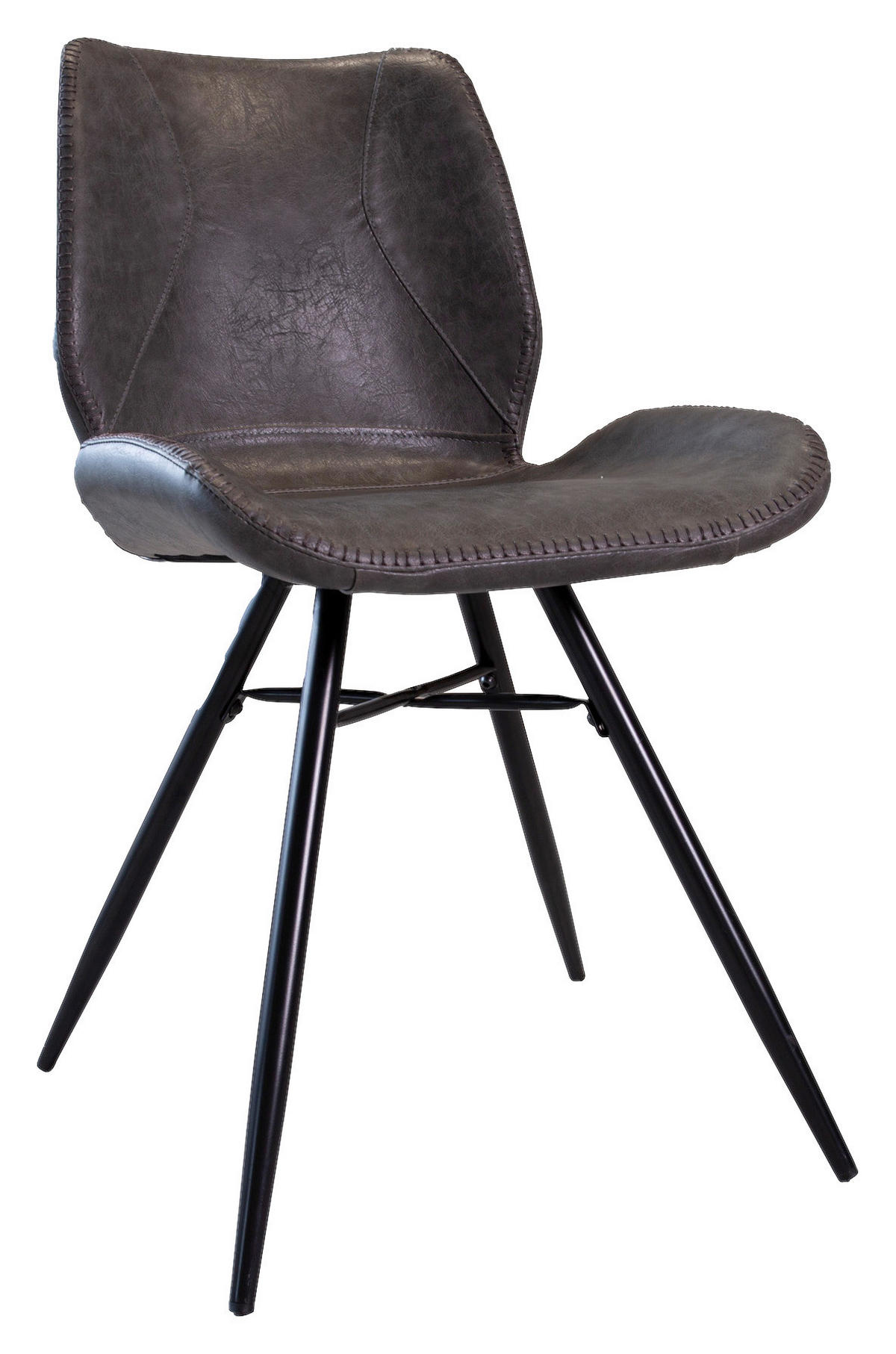 SADA ŽIDLÍ 4 kusy - černá/antracitová, Konvenční, kov/textil (47/82/55cm) - MID.YOU