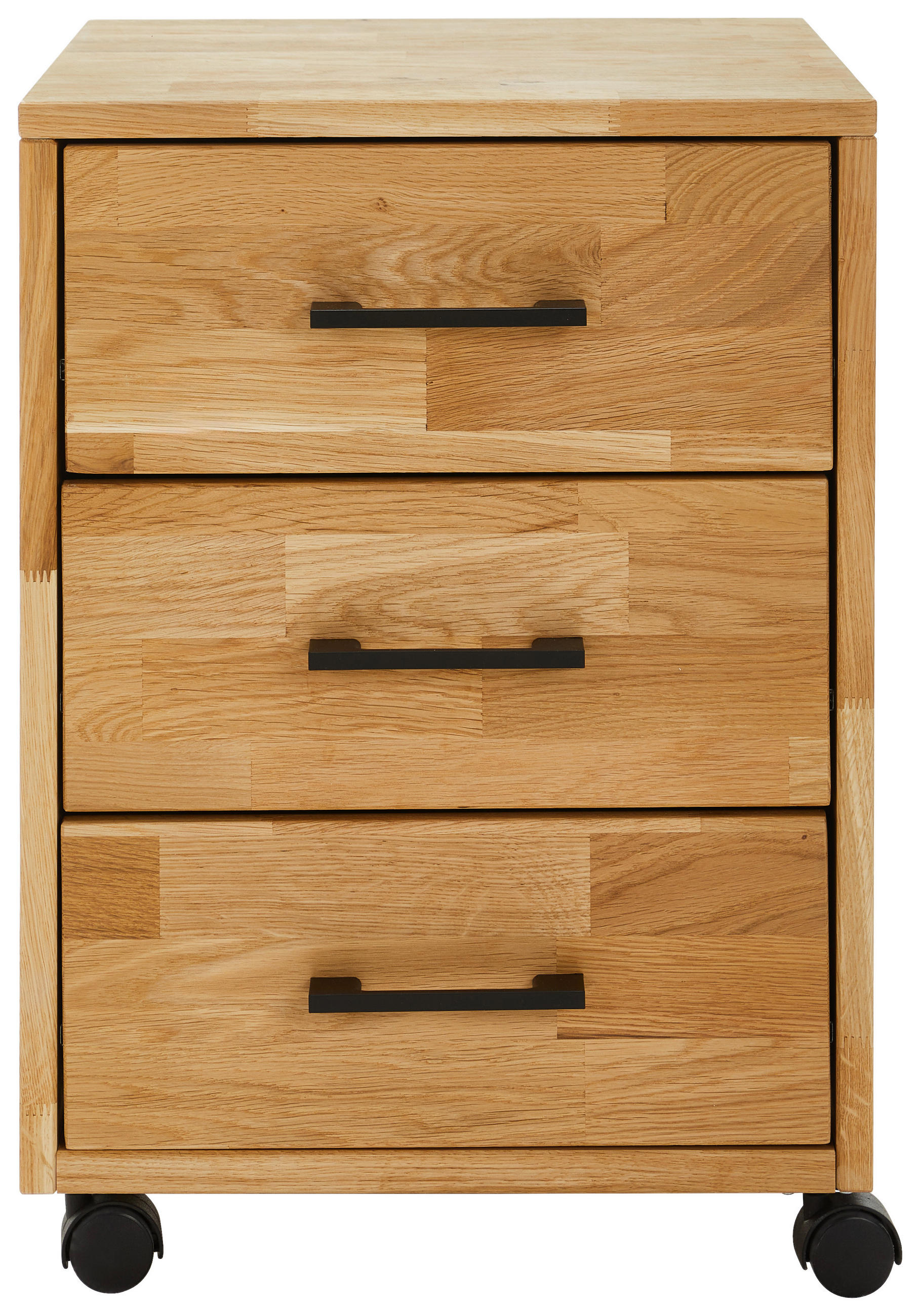 ROLLCONTAINER Wildeiche massiv Eichefarben  - Eichefarben, MODERN, Holz/Kunststoff (40/57/42cm) - Linea Natura