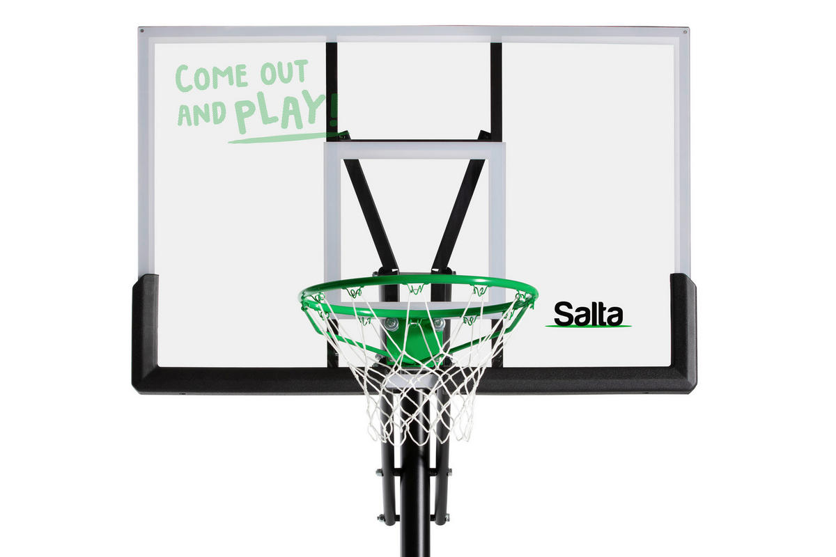 BASKETBALLSTÄNDER - Schwarz/Grün, KONVENTIONELL, Kunststoff/Metall (128/296-371/210cm) - Salta