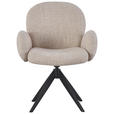 ARMLEHNSTUHL  in Eisen Webstoff  - Taupe/Schwarz, Design, Textil/Metall (63/87/65cm) - Novel