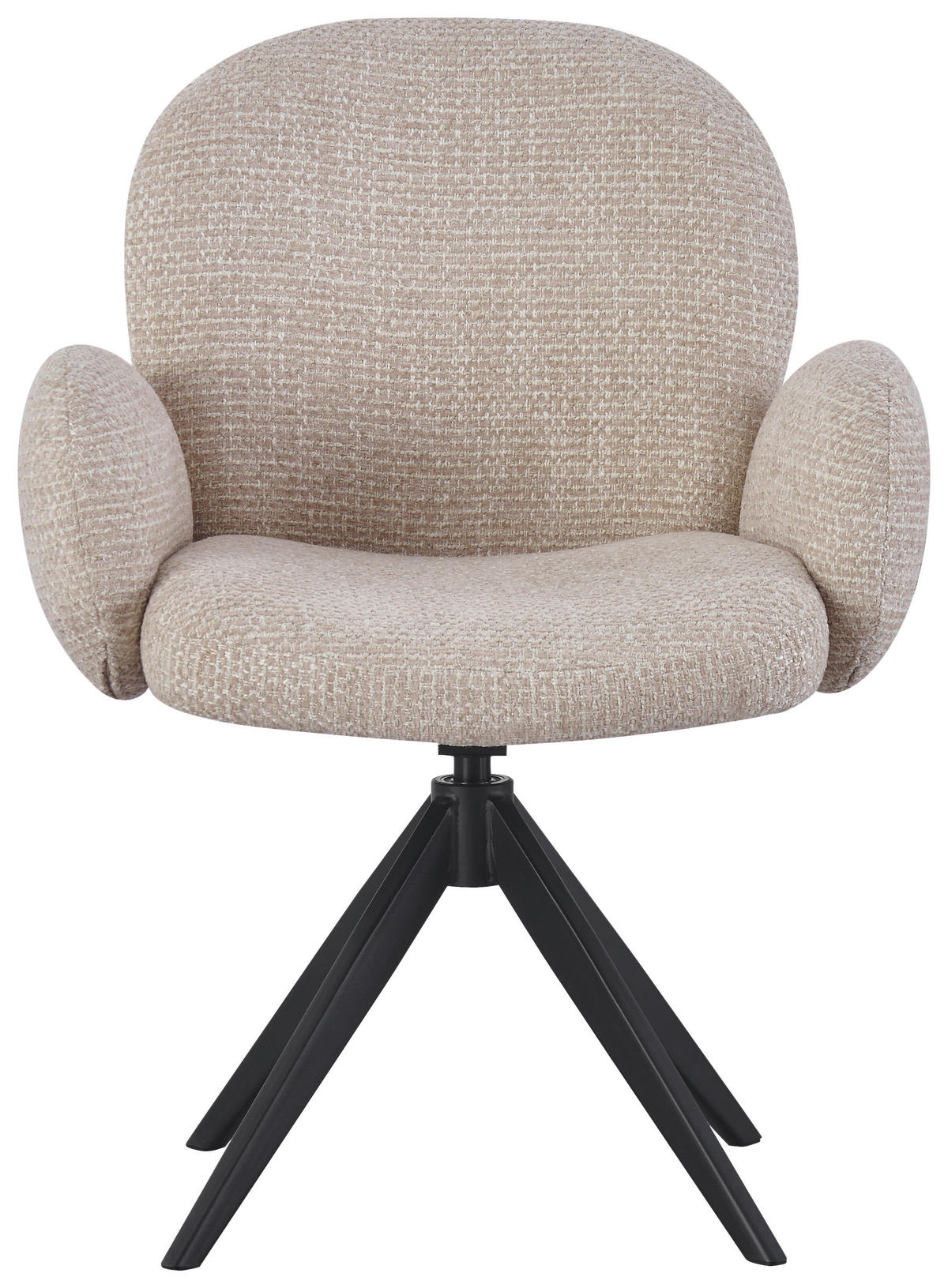 ARMLEHNSTUHL  in Eisen Webstoff  - Taupe/Schwarz, Design, Textil/Metall (63/87/65cm) - Novel