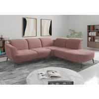 ECKSOFA Chenille Aubergine  - Aubergine/Schwarz, Konventionell, Textil/Metall (300/267cm) - Sit & More