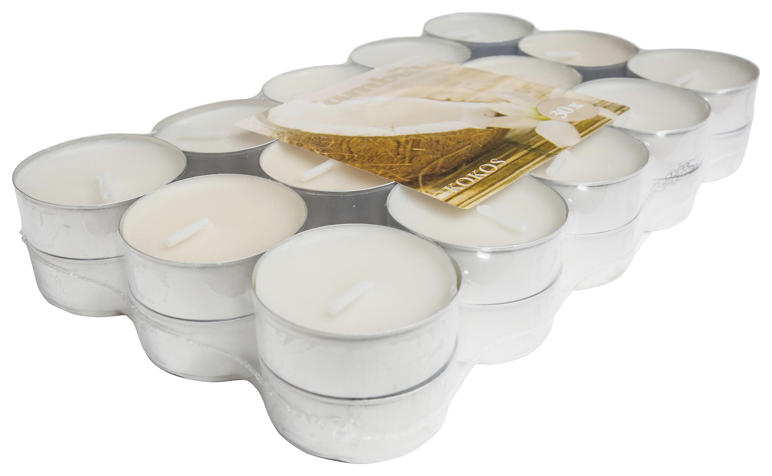 SET DE LUMÂNĂRI PASTILĂ 30 bucăți  - alb, Basics - Ambia Home