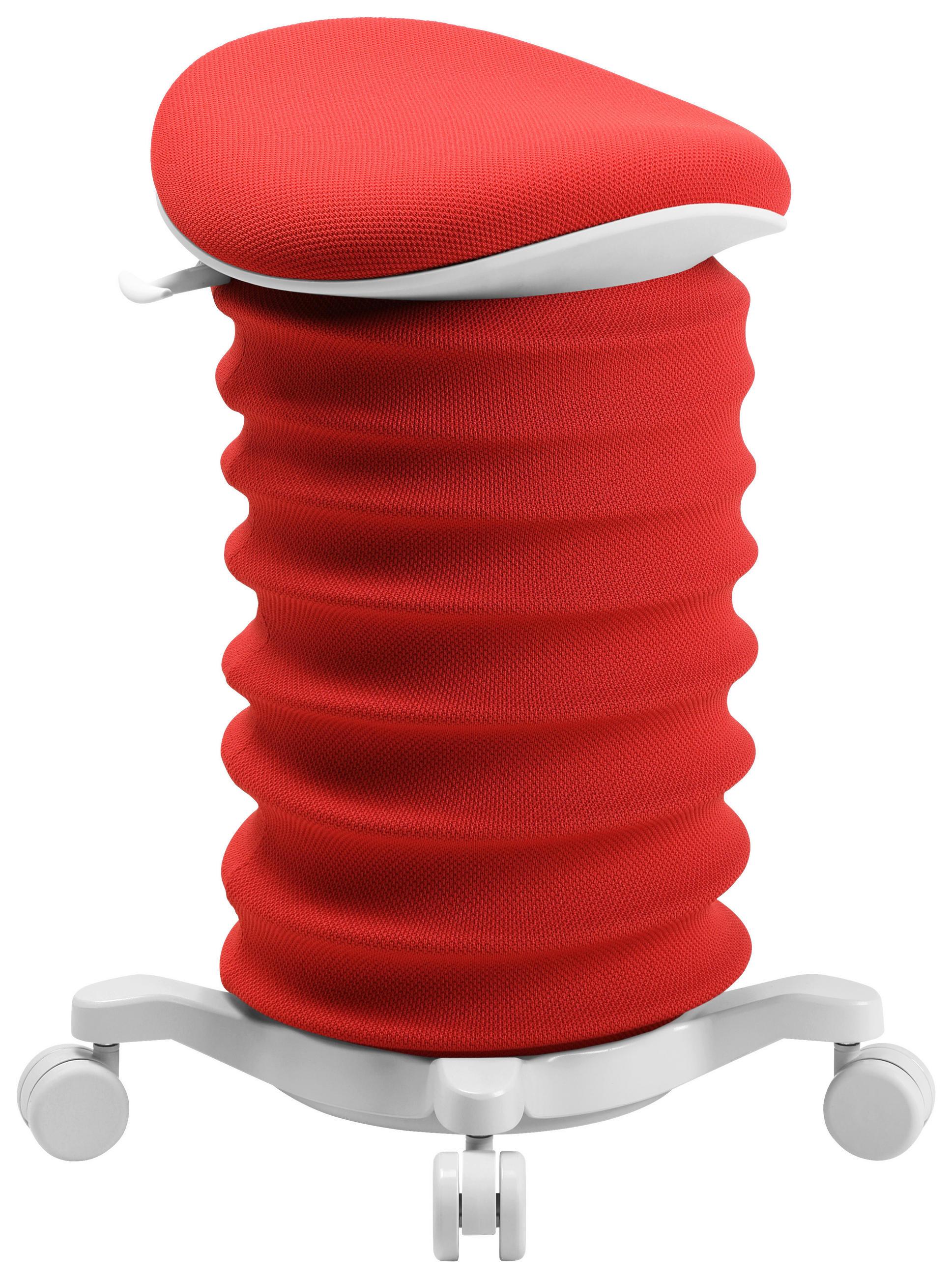 BÜROHOCKER Weiß, Dunkelrot  - Weiß/Dunkelrot, Design, Kunststoff/Textil (37,5/58-70/36cm) - Topstar