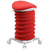 BÜROHOCKER 37,5/58-70/36 cm  - Weiß/Dunkelrot, Design, Kunststoff/Textil (37,5/58-70/36cm) - Topstar