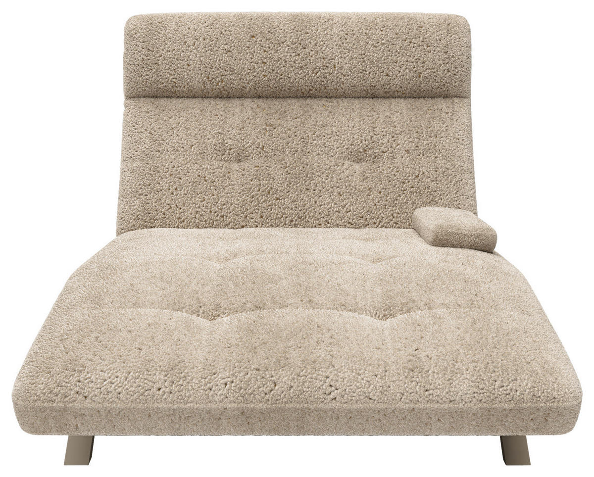 RELAXLIEGE in Chenille, Teddystoff Cappuccino  - Kaschmir/Cappuccino, Design, Textil/Metall (120/54-113/158-198cm) - Pure Home Lifestyle