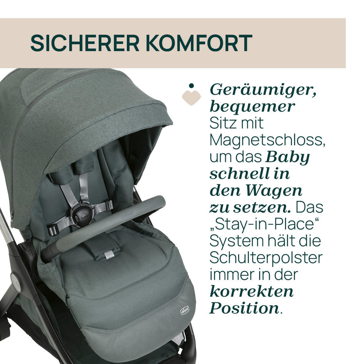 KINDERWAGEN Bellagio  - Grün, Basics, Textil/Metall (55/82/97-106cm) - Chicco