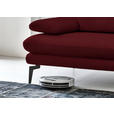 3-SITZER-SOFA in Leder Dunkelrot  - Schwarz/Dunkelrot, Design, Leder/Metall (222/86/104cm) - Dieter Knoll