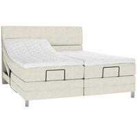 BOXSPRINGBETT 180/200 cm  in Creme  - Chromfarben/Creme, Konventionell, Kunststoff/Textil (180/200cm) - Voleo