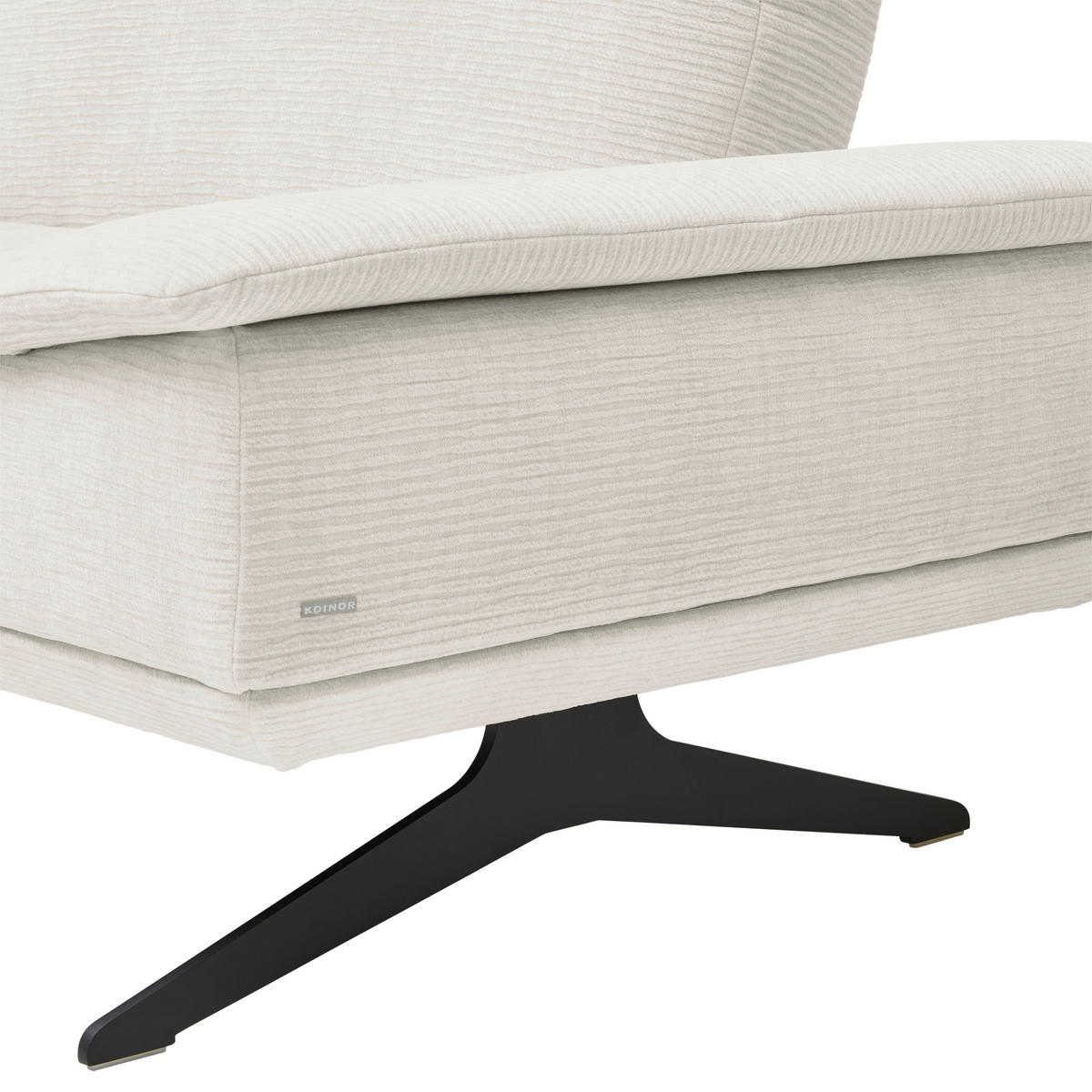 ECKSOFA in Flachgewebe Creme  - Creme/Schwarz, Design, Textil/Metall (155/284cm) - Koinor