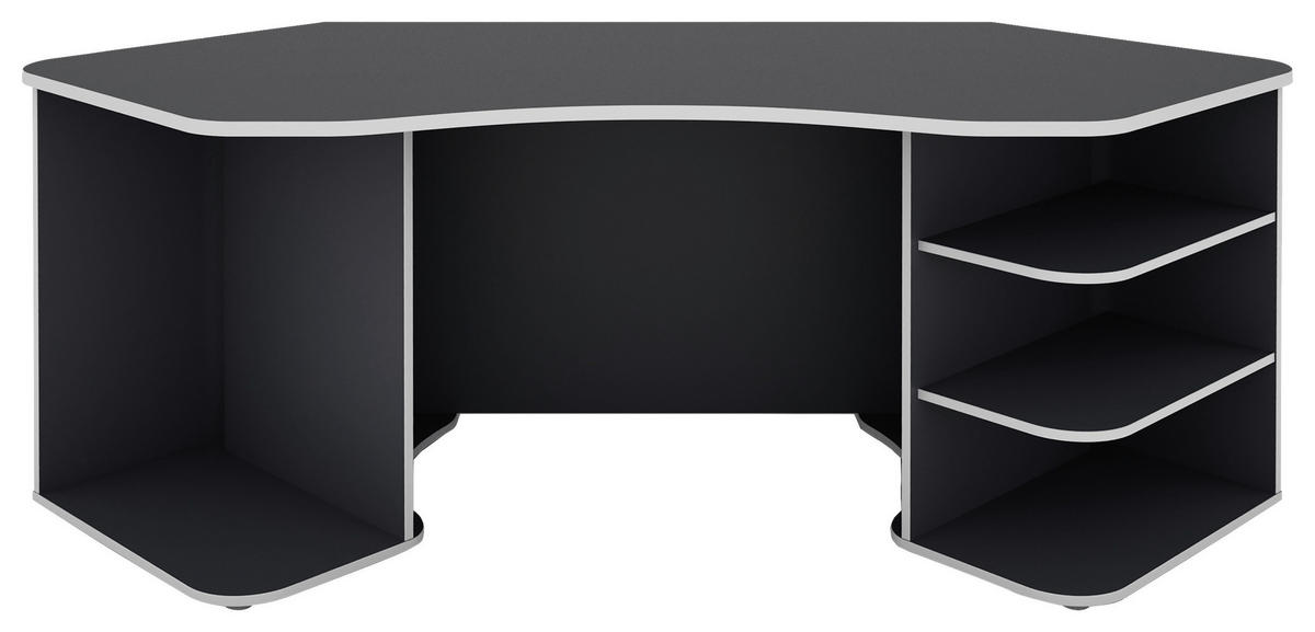 ECKSCHREIBTISCH 198/85/76 cm  in Anthrazit, Weiß  - Anthrazit/Weiß, MODERN, Holzwerkstoff (198/85/76cm) - MID.YOU