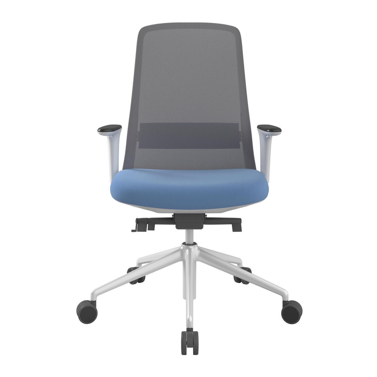 DREHSTUHL Grau, Türkis, Weiß  - Türkis/Weiß, MODERN, Kunststoff/Textil (70/103-115/70cm)