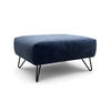 HOCKER Samt Dunkelblau  - Schwarz/Dunkelblau, Design, Textil/Metall (90/70/46cm) - SENSOO