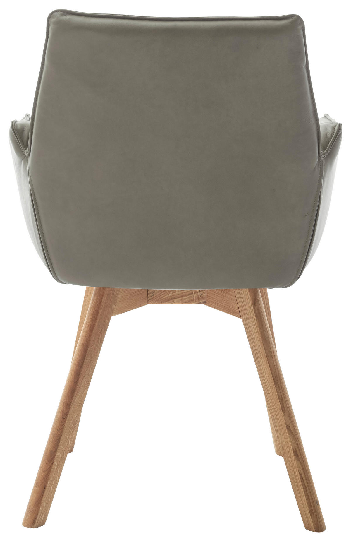 ARMLEHNSTUHL  in Echtleder naturbelassen  - Wildeiche/Grau, Konventionell, Leder/Holz (61/87/63cm) - Linea Natura