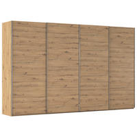 SCHWEBETÜRENSCHRANK 361/223/68 cm,  in Eiche Artisan, 4 Tür(en)  - Chromfarben/Eiche Artisan, Design, Holzwerkstoff/Metall (361/223/68cm) - Novel