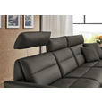 ECKSOFA in Echtleder Dunkelgrau  300/157 cm  - Dunkelgrau/Schwarz, Design, Leder/Metall (300/157cm) - Dieter Knoll
