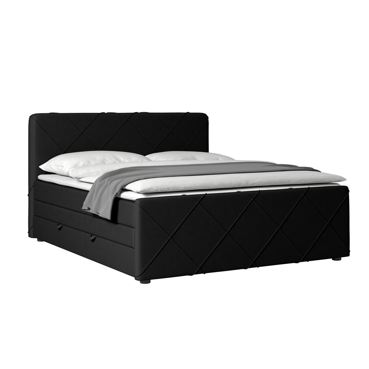 BOXSPRINGBETT 180/200 cm  in Schwarz  - Schwarz, Modern, Holz/Textil (180/200cm) - MID.YOU