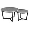 COUCHTISCH 68,5/68,5/43 cm rund Dunkelgrau  - Dunkelgrau/Schwarz, KONVENTIONELL, Stein/Metall (68,5/68,5/43cm) - MID.YOU