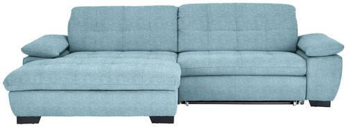 ECKSOFA in Webstoff Hellblau  - Schwarz/Hellblau, Design, Textil/Metall (180/265cm) - Carryhome