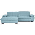 ECKSOFA in Webstoff Hellblau  - Schwarz/Hellblau, Design, Textil/Metall (180/265cm) - Carryhome