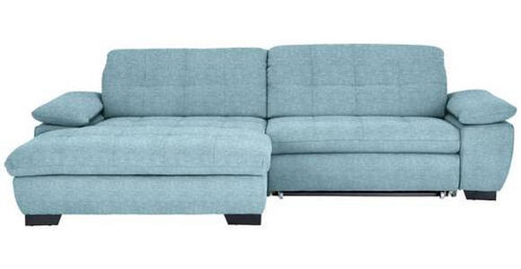 ECKSOFA in Webstoff Hellblau  - Schwarz/Hellblau, Design, Textil/Metall (180/265cm) - Carryhome