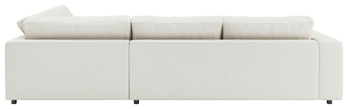 ECKSOFA in Cord Hellgrau  - Hellgrau/Schwarz, Design, Kunststoff/Textil (325/224cm) - Pure Home Lifestyle