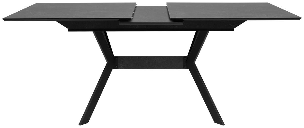ESSTISCH in Holzwerkstoff 160-200/90/76 cm  - Schwarz, Modern, Holzwerkstoff/Metall (160-200/90/76cm) - MID.YOU