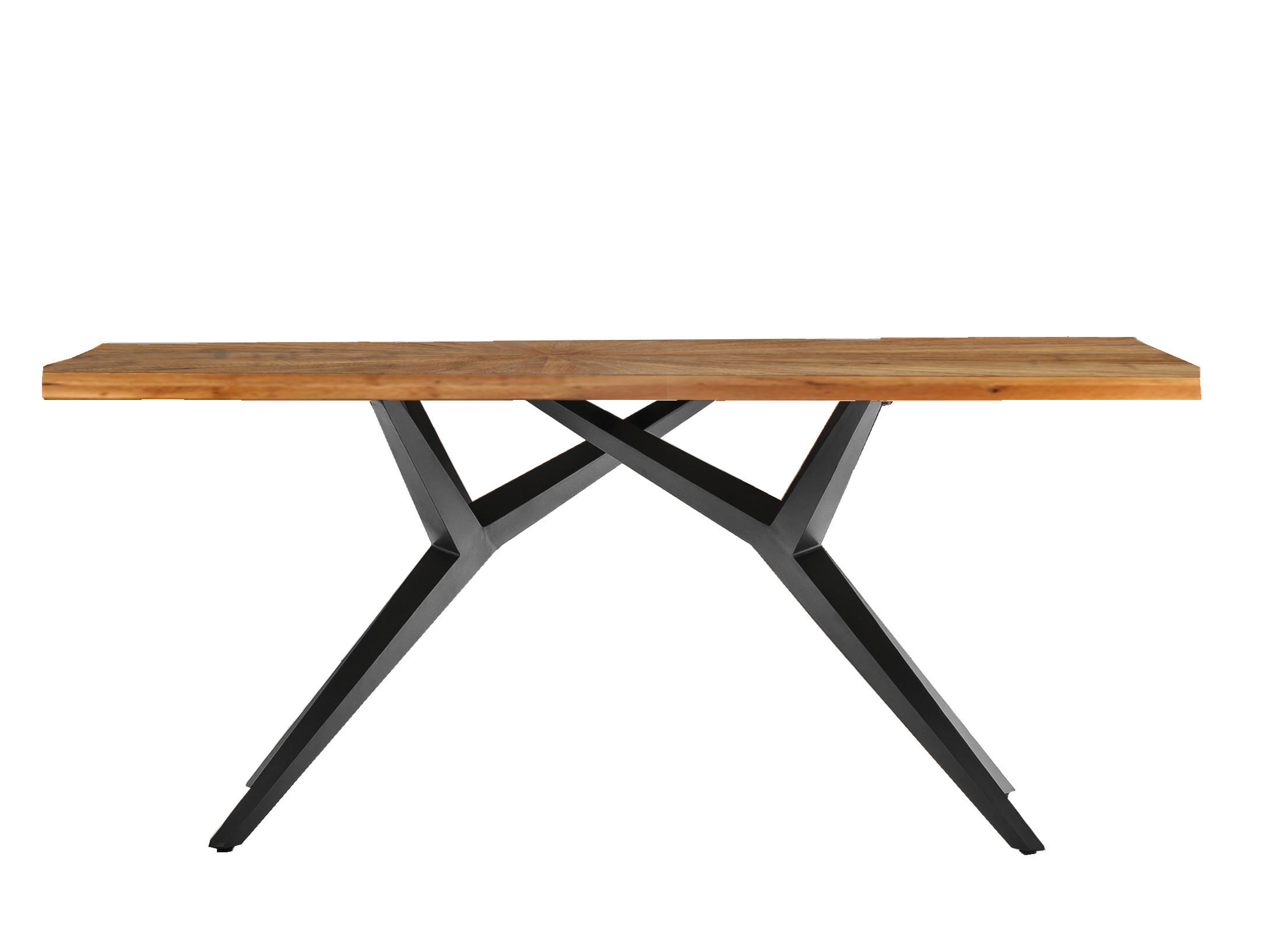 ESSTISCH 180/100/76 cm Echtholz  Holz, Metall rechteckig Naturfarben, Schwarz  - Schwarz/Naturfarben, MODERN, Holz/Metall (180/100/76cm) - MID.YOU
