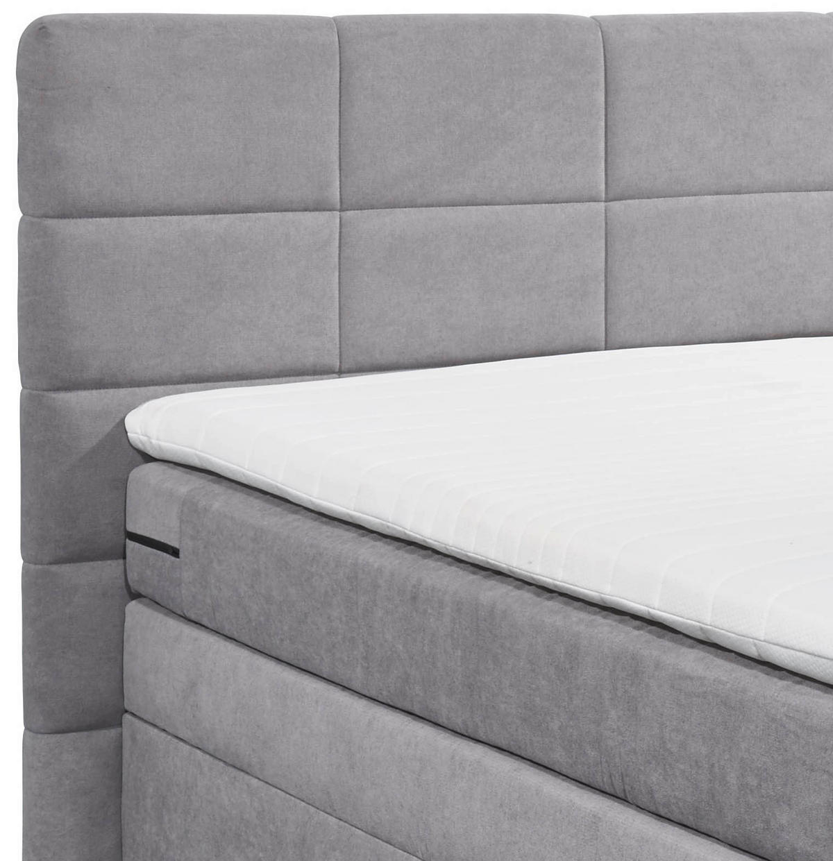 BOXSPRINGBETT 180/200 cm  in Hellgrau  - Hellgrau, KONVENTIONELL, Kunststoff (180/200cm) - MID.YOU